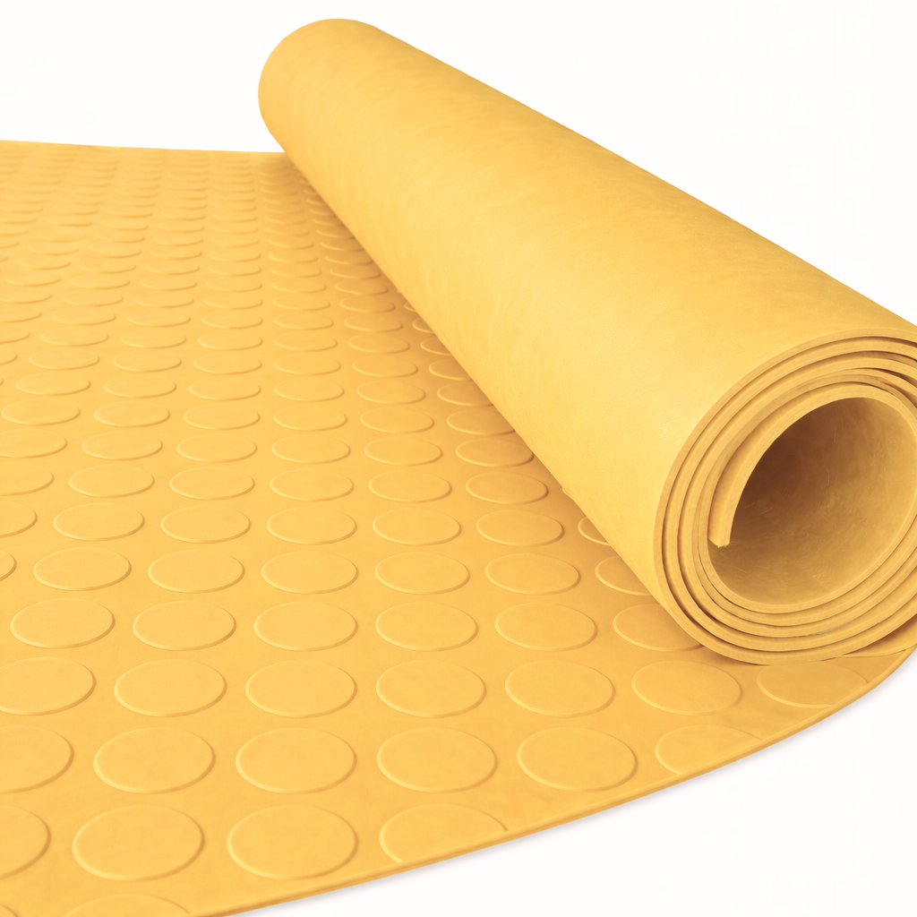 Wykładzina gumowa żółta TPE, mata METRO