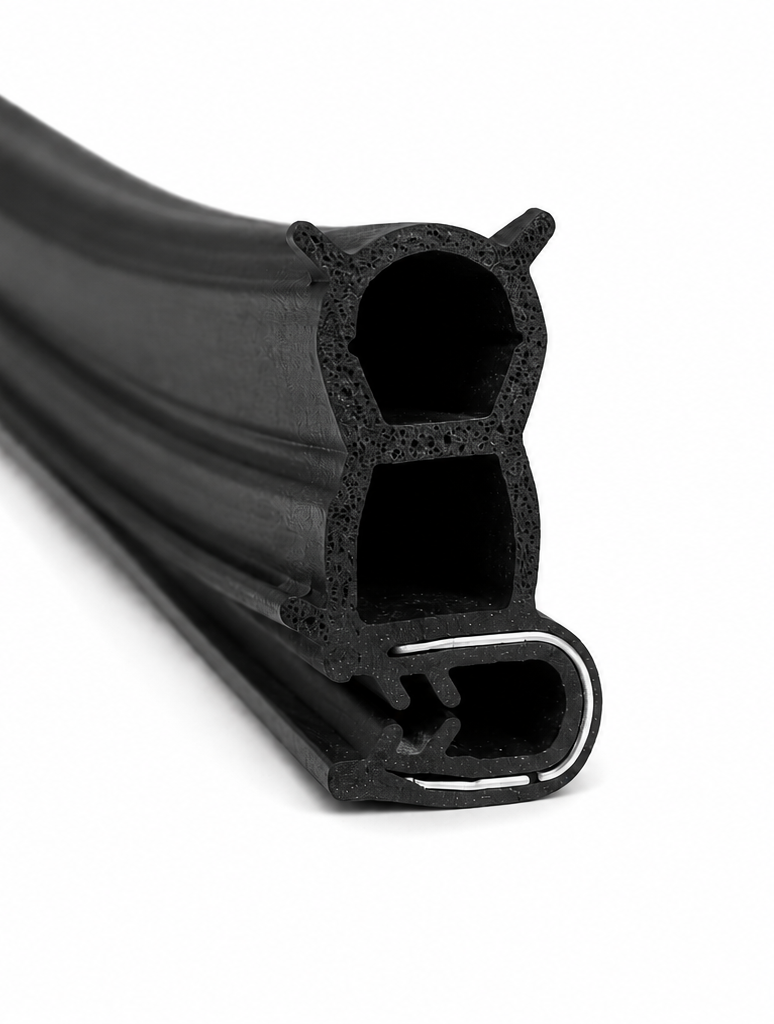 Blīvējums busa, furgona durvīm EPDM pastiprināts – dubultā kamera, profils 31x16 mm