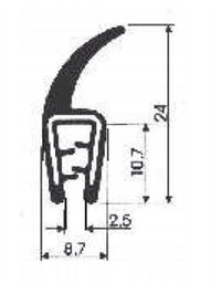 Uszczelka T-49 na krawędź maskująca drzwi szyby