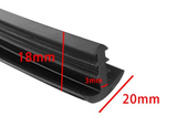 Guminė T tipo 18x20 mm tarpinė saulės modulių plokštėms – stoginė, automobilių stoginė, 3 mm tarpas