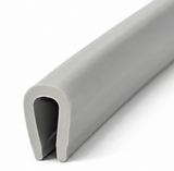 PVC pilkos spalvos U tipo kraštinė tarpinė – 1,5–2 mm krašto apsauga, profilis 5x10 mm