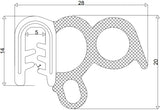 Uszczelka gumowa T-70 drzwi, zbrojona uniwersalna