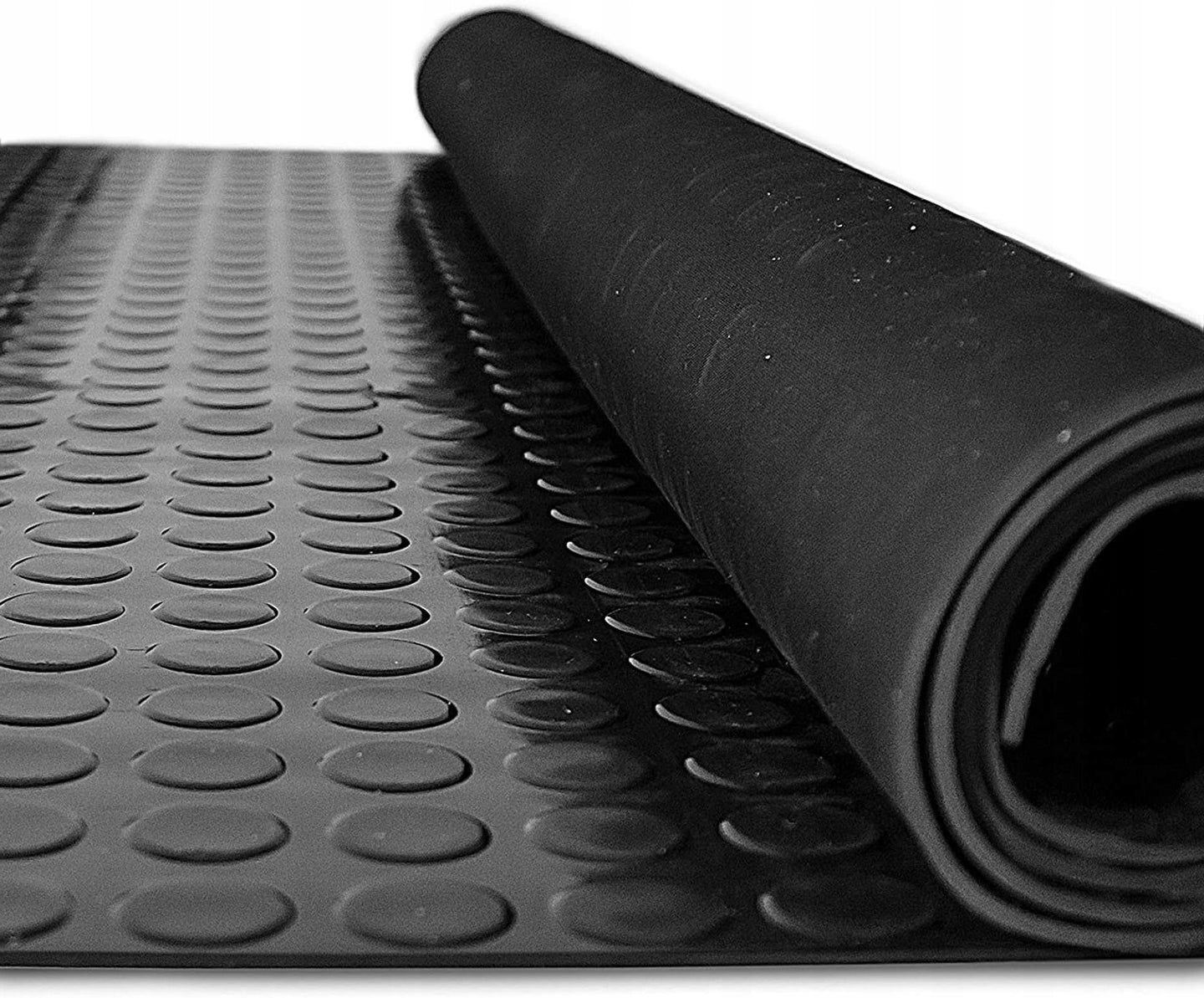 Noppen Anti-Rutsch-Matte Meterware 100x50-650 cm - Gummiläufer Noppenmatte (3mm) als Werkstatt-Boden, Gummi-Matte, Werkbank Auflage u. Boden-Matte - Gummi Matte für Keller, Anhänger
